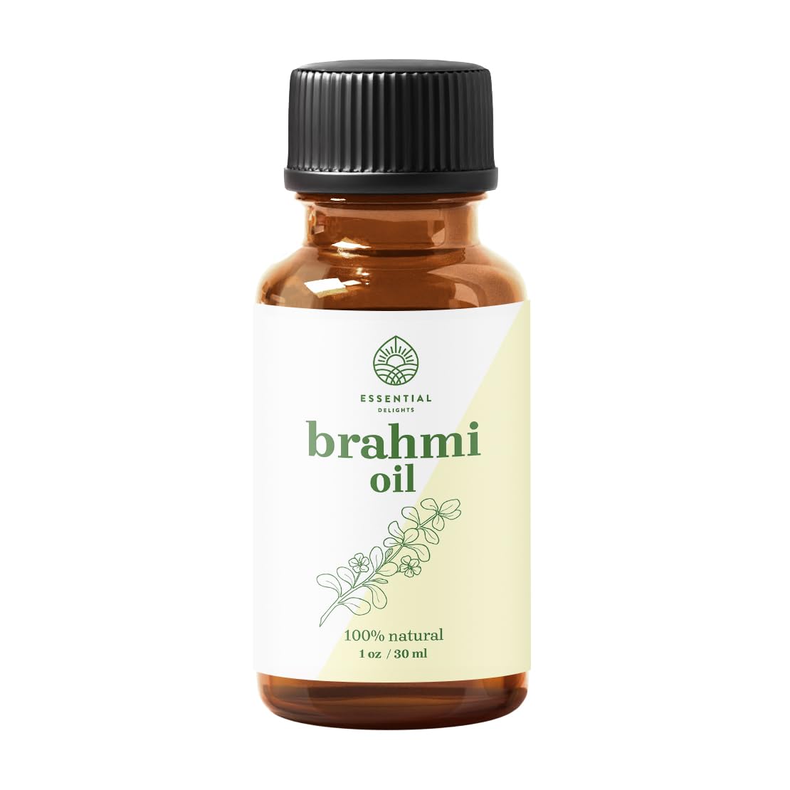 Essential Delights Brahmi Oil - Premium Undiluted Carrier Oil (1 oz) | for Skin, Face, Body, Hair Revitalization