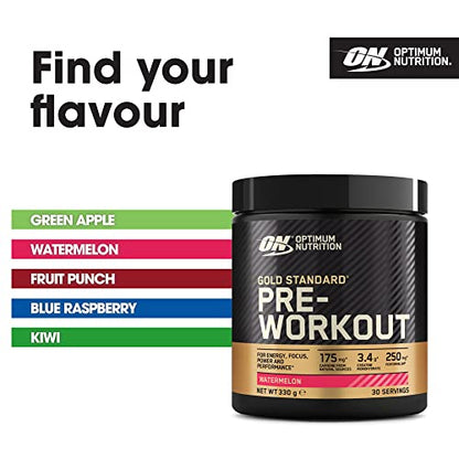 Optimum Nutrition Gold Standard Pre Workout Watermelon Flavoured Powder, 330g