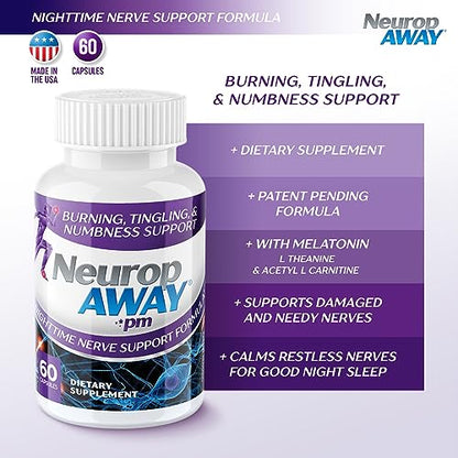 NeuropAWAY Nerve Support PM | 60 Capsules