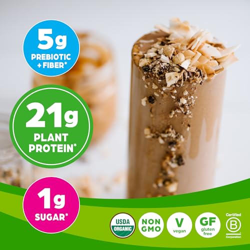 Orgain Organic Vegan Protein Powder, Chocolate Peanut Butter - 21g of Plant Based Protein