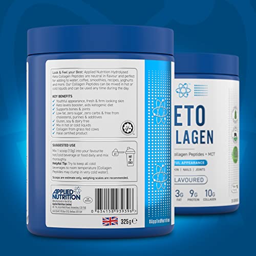 Applied Nutrition Keto Protein Powder, Hydrolysed Collagen Peptides + MCT Healthy Fats & Skin, Ketogenic & Paleo Diet