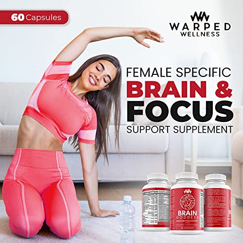 Warped Wellness Womens Brain Supplement and Focus Support | Female Specific Memory