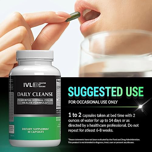 IVL - Daily Cleanse Herbal Colon Health Formula - Detoxification, Probiotic, Digestive Support