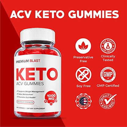 (2 Pack) Premium Blast Keto Gummies - Official Formula, Vegan - Premium Blast Keto ACV