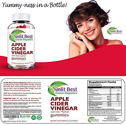 Apple Cider Vinegar Gummies Vitamins with The Mother, Delicious Immunity, Gluten Free