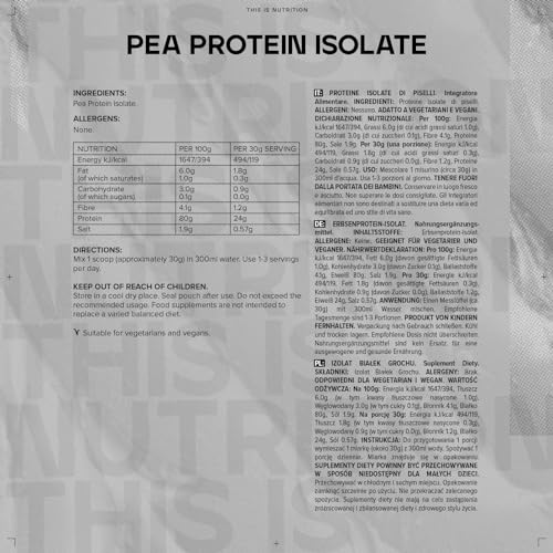 Bulk Pea Protein Isolate Powder, Vegan Protein Shake, 2.5 kg