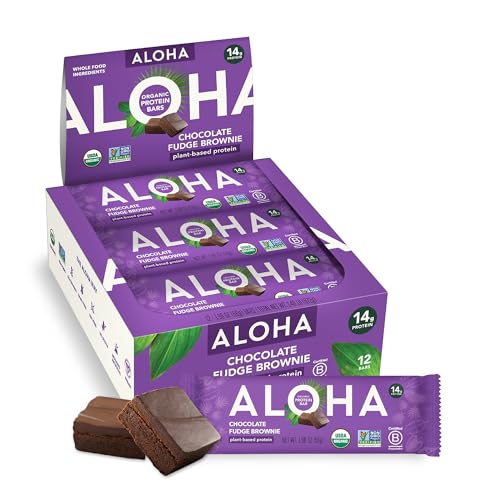 ALOHA Organic Plant-Based Protein Bars | Chocolate Fudge Brownie | Vegan, Gluten-Free