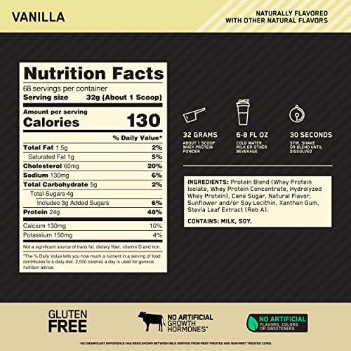 Optimum Nutrition Gold Standard 100% Whey Protein Powder 4.8 (Packaging May Vary)