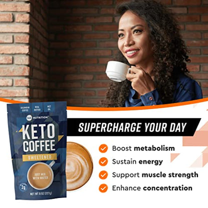 360 Nutrition Instant Keto Coffee with MCT Oil, Coconut Oil, Sweetened, Gluten Free