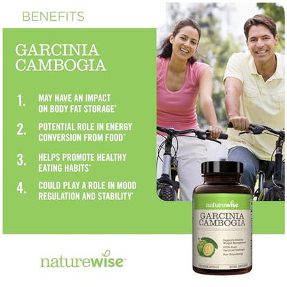 Naturewise Garcinia Cambogia with Pure Garcinia Cambogia Extract, 60% HCA Concentrati