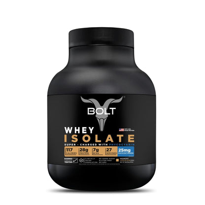 Bolt Nutrition Whey Isolate Protein Powder | with Superfood Phycocyanin | Muscle Strength 