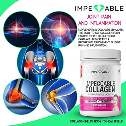 IMPECCABLE Collagen Premium 10.000 mg Pure peptide hydrolyzed Marine Collagen Powder