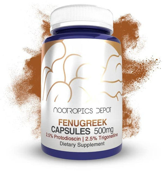 Nootropics Depot Fenugreek Extract Capsules | 500mg | 60 ct | 2.5% Trigonelline