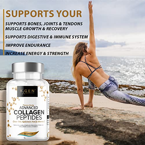 Pure Collagen Supplements Capsules Grass Fed Advanced Multi Collagen Peptides