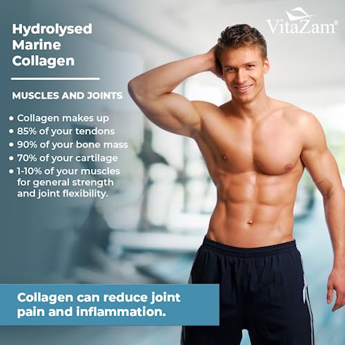 Vitazam Pure Marine Collagen Powder - 100% Hydrolysed Collagen Peptides for Hair Skin and Nails