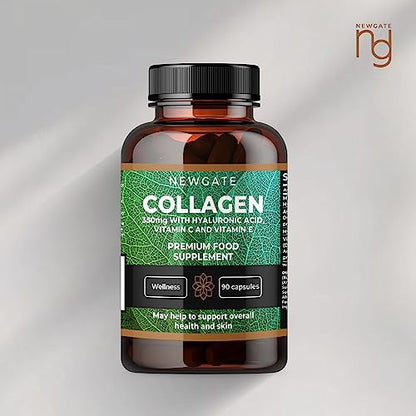 Newgate Labs Marine Collagen 350mg with Hyaluronic Acid, Vitamin C & Vitamin E