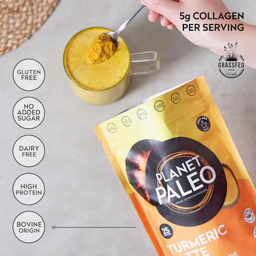 Planet Paleo Pure Collagen - Turmeric Latte (260g, 25 Servings)