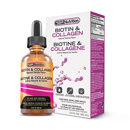 SBR Nutrition Biotin and Collagen Liquid Drops Daily Food Supplement, Vitamins