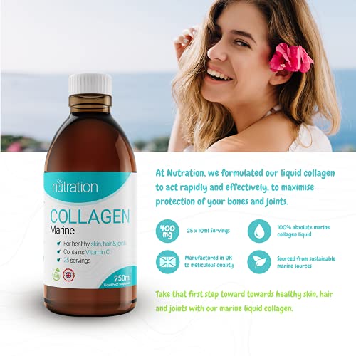 Marine Collagen Liquid | 25 x 10ml Servings | Liquid Collagen Drink for Women and Men | Pure Marine Collagen for Strong Bones & Joints