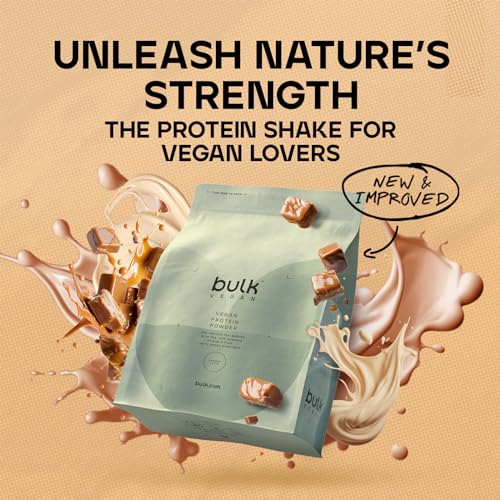 Bulk Vegan Protein Powder, Caramel Latte Flavour, 500 g, New & Improved Formula, 14 Servings