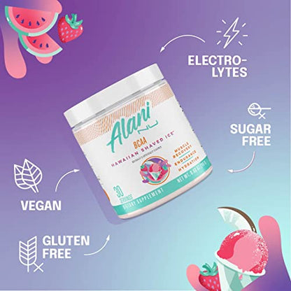 Alani Nu Breezeberry Pre Workout and BCAA Hawaiian Shaved Ice Post Workout Powder Bundle | L-Theanine, Beta-Alanine, Citrulline | Branch Chain Essential Amino Acids | 30 Servings per Container