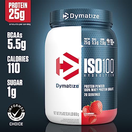 Dymatize ISO100 Hydrolyzed Protein Powder, 100% Whey Isolate Protein, 25g of Protein