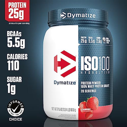 Dymatize ISO100 Hydrolyzed Protein Powder, 100% Whey Isolate Protein, 25g of Protein