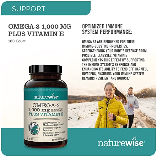 NatureWise High-Potency 1000mg Omega 3 with 600mg EPA, 400mg DHA, & Vitamin E