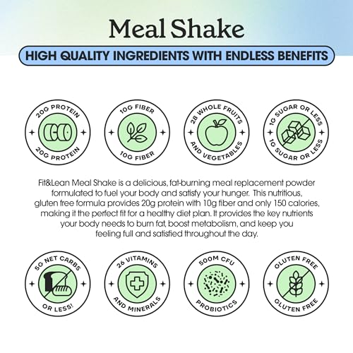 Fit & Lean Meal Shake, Fat Burning Meal Replacement, Protein, Fiber, Probiotics, Strawberry