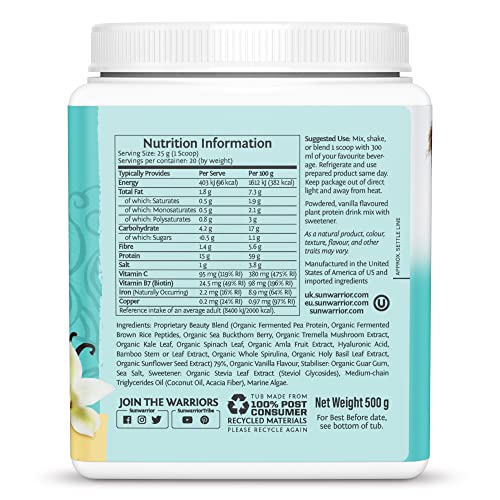 Sunwarrior Plant-Based Vegan Youthful Beauty Collagen Building Protein Peptides