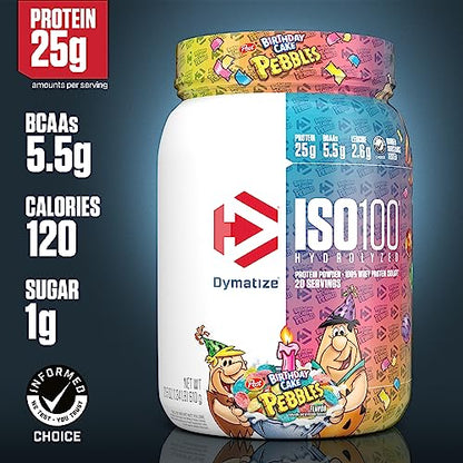 Dymatize ISO 100 Whey Protein Powder with 25g of Hydrolyzed 100% Whey Isolate