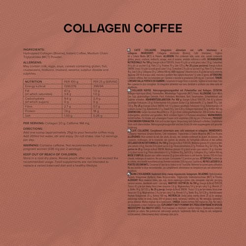 Bulk Collagen Coffee, High Protein, Black, 500 g