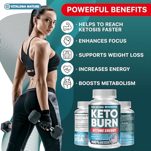 Keto Pills with Pure BHB Exogenous Ketones - Effective Keto Pills Made in USA - Advanced