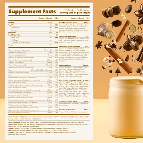 Ka’Chava All-In-One Nutrition Shake Blend, Chai, 85+ Superfoods, Nutrients & Plant-Based