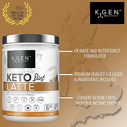 Instant Bulletproof Keto Coffee Creamer UK Made Collagen Latte | Butter Powder, Coconut MCTs & Vitamin C