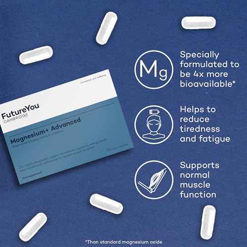 FutureYou Magnesium+ Advanced (28 Capsules). High Strength Magnesium Supplements for Women & Men