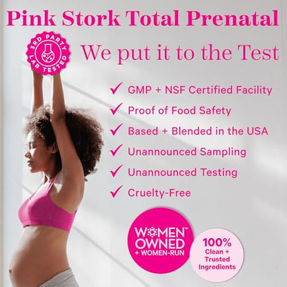 Pink Stork Total Prenatal Vitamin Gummies for Women with Folic Acid, Vitamin D, and Vitamin B6