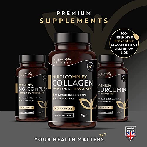 Premium Multi Collagen Protein Capsules with Type I, II, III - Includes Hydrolysed Grass