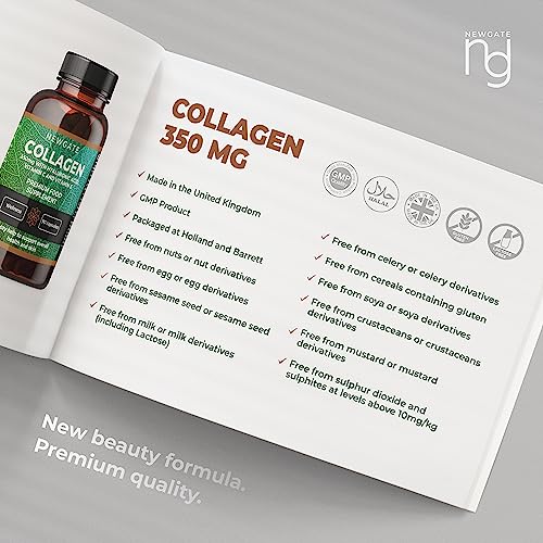 Newgate Labs Marine Collagen 350mg with Hyaluronic Acid, Vitamin C & Vitamin E