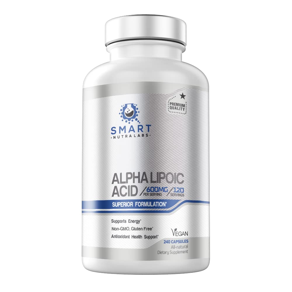 Alpha Lipoic Acid 600mg Per Serving, 240 Vegan Capsules- Gluten Free