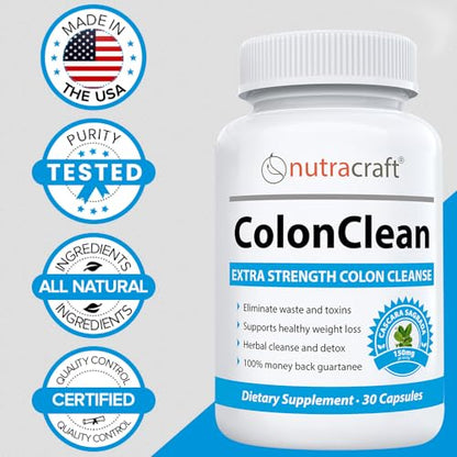 Nutracraft ColonClean #1 Colon Detox and Constipation Relief | Senna, Cascara Sagrada