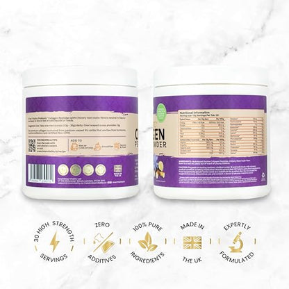 Prebiotic Collagen Powder - 390g Hydrolysed Bovine Collagen Peptides with Prebiotics for Gut Health & Skin