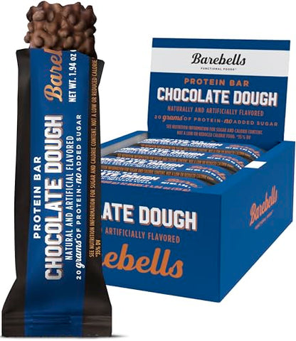 Barebells Protein Bars Chocolate Dough with 1g of Total Sugars - 12 Count, 1.9oz Bars 