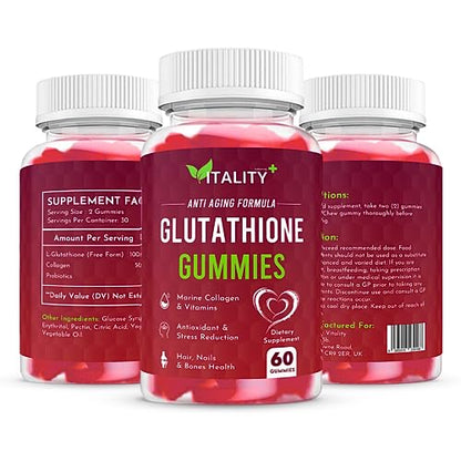 Glutathione Gummies | with Marine Collagen | 1050mg per Serving | Antioxidant Support