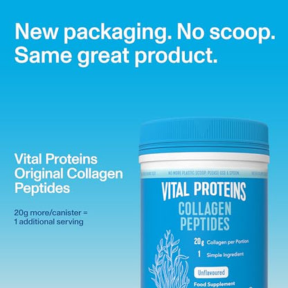 Vital Proteins Collagen Peptides Powder Supplement (Type I, III), Unflavored Hydrolyzed Collagen