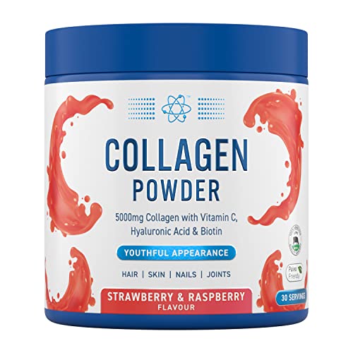 Applied Nutrition Collagen Powder - Strawberry & Raspberry Flavour - 5000mg Hydrolysed Bovine Flavoured Collagen 