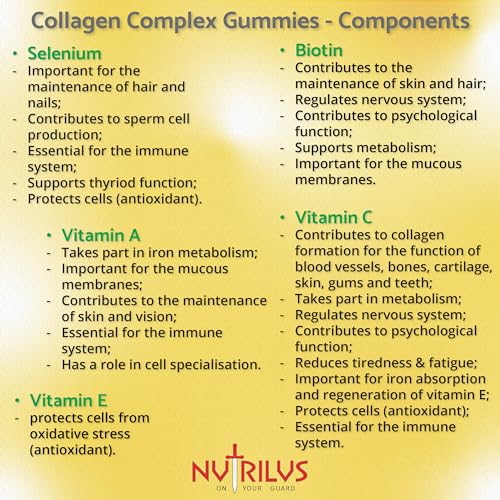 Collagen Complex 90 Natural Pineapple Gummies 500mg - Large Pack - with Biotin & Selenium