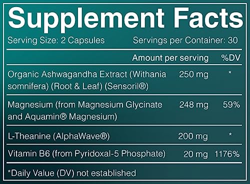 AshwaMag, 5 Clinically Studied Ingredients: Organic & Patented Ashwagandha, 2 Forms