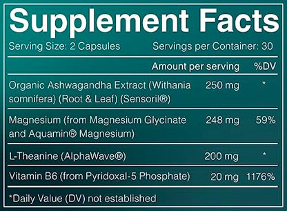 AshwaMag, 5 Clinically Studied Ingredients: Organic & Patented Ashwagandha, 2 Forms