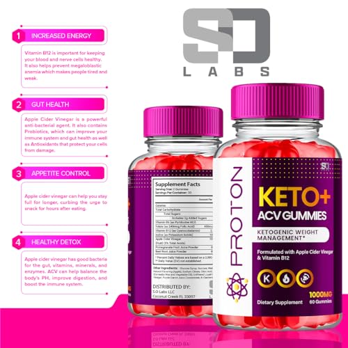 Proton Keto ACV Gummies Advanced Weight Loss 1000 MG, Proton Keto ACV Gummies